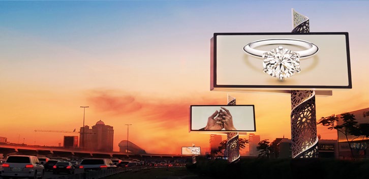 Digital roadside advertising on Sheikh Zayed Road