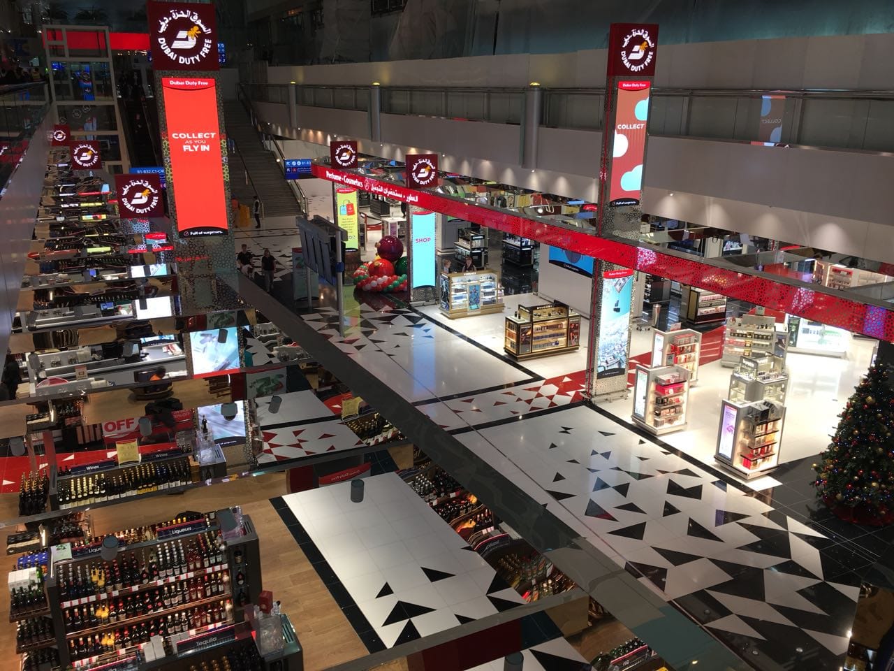 Dubai Duty Free digital screens across the airport retail hall